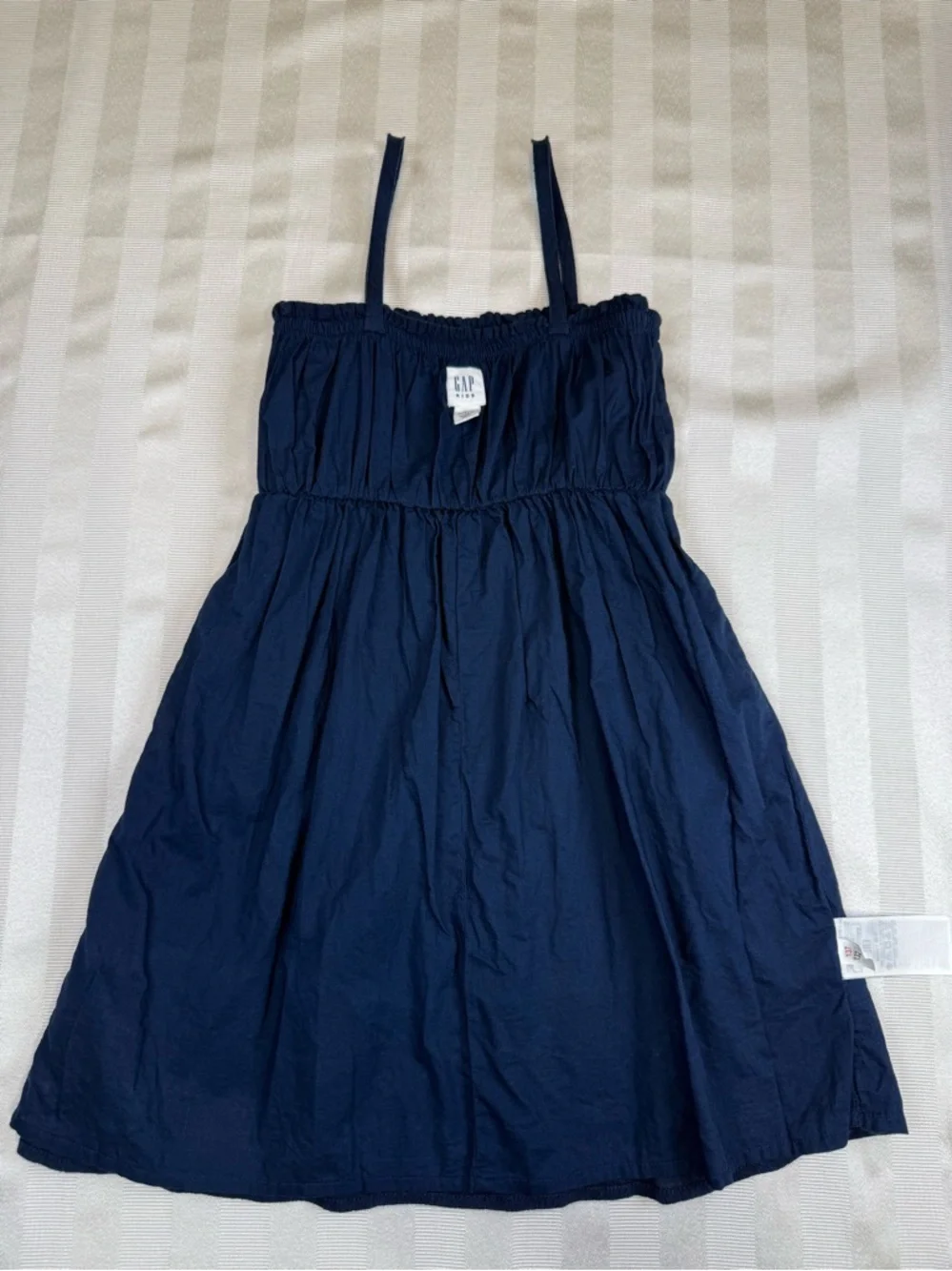 Gap Kids Girl’s Smocked Navy w/ White Floral Embroidered Dress Size-XSmall